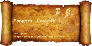 Pangert Juvenál névjegykártya